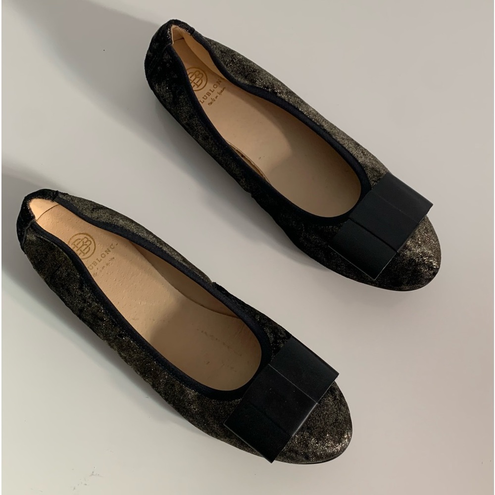 Blublonc Gold velvet ballerina flats size 41